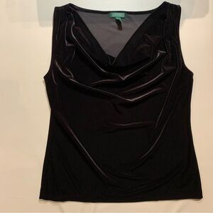 Ralph Lauren Black Velvet Cowl Neck Camisole